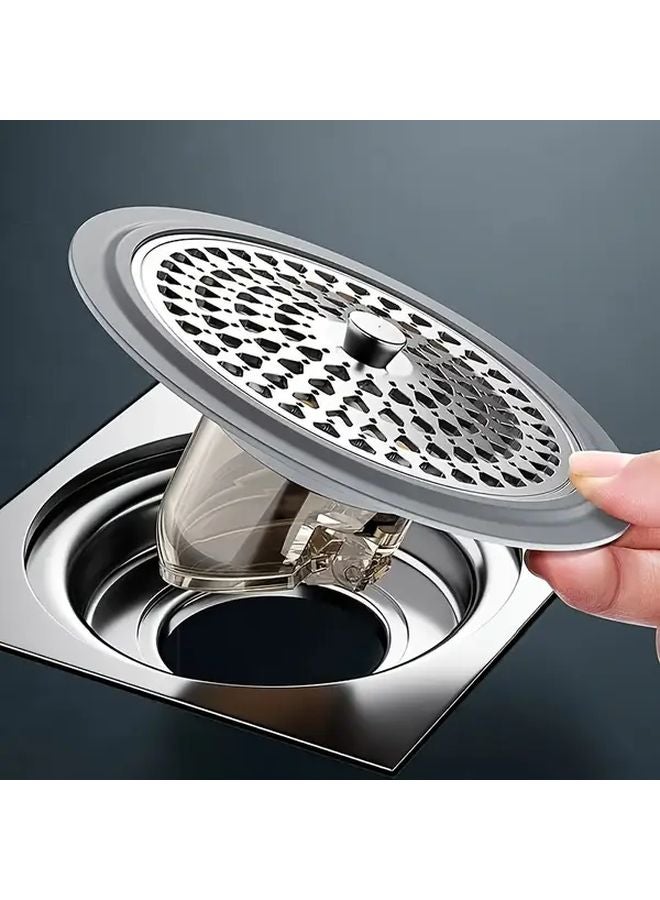 Stainless Steel Anti Odor Bathroom Floor Drain Core with Hair Catcher Filter Prevents Clogs - Image 2